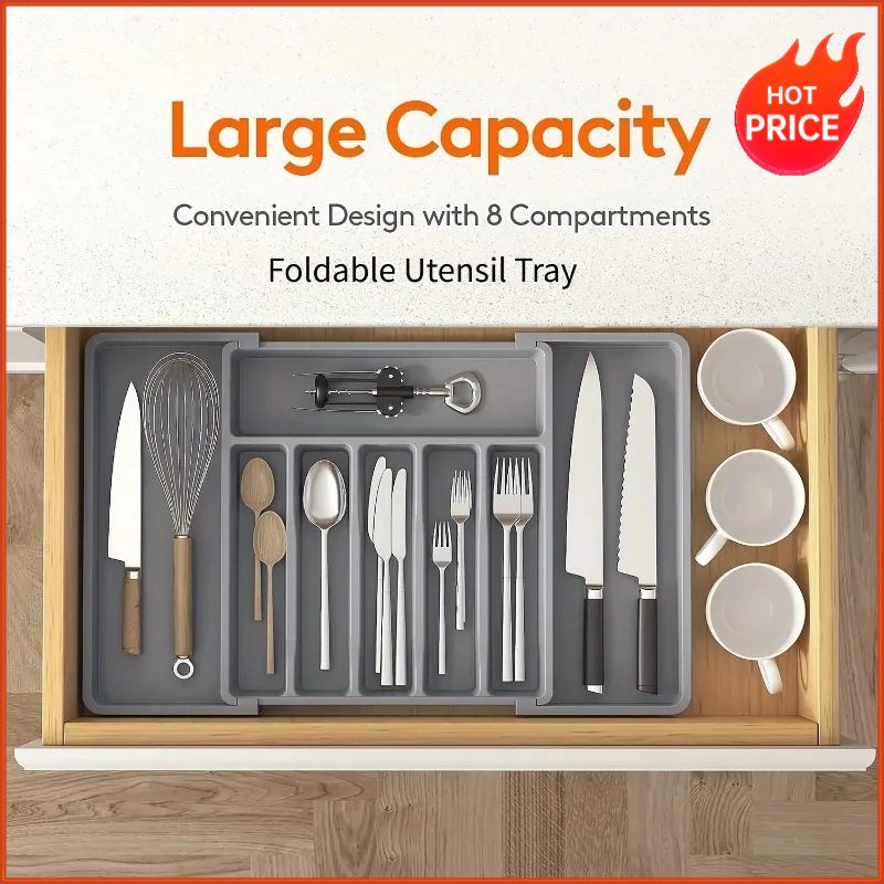 Kitchen Appliances Storage - 1 Peça Organizador de Talheres Ajustável