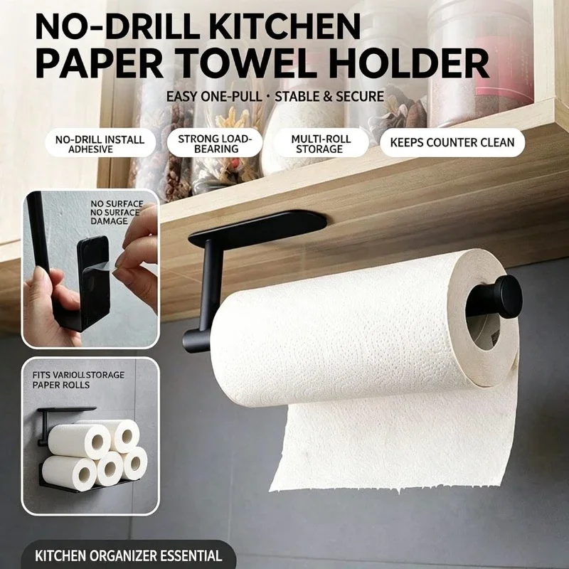 Kitchen Appliances Shelves - Suporte para Rolo de Papel, Porta-Toalhas,