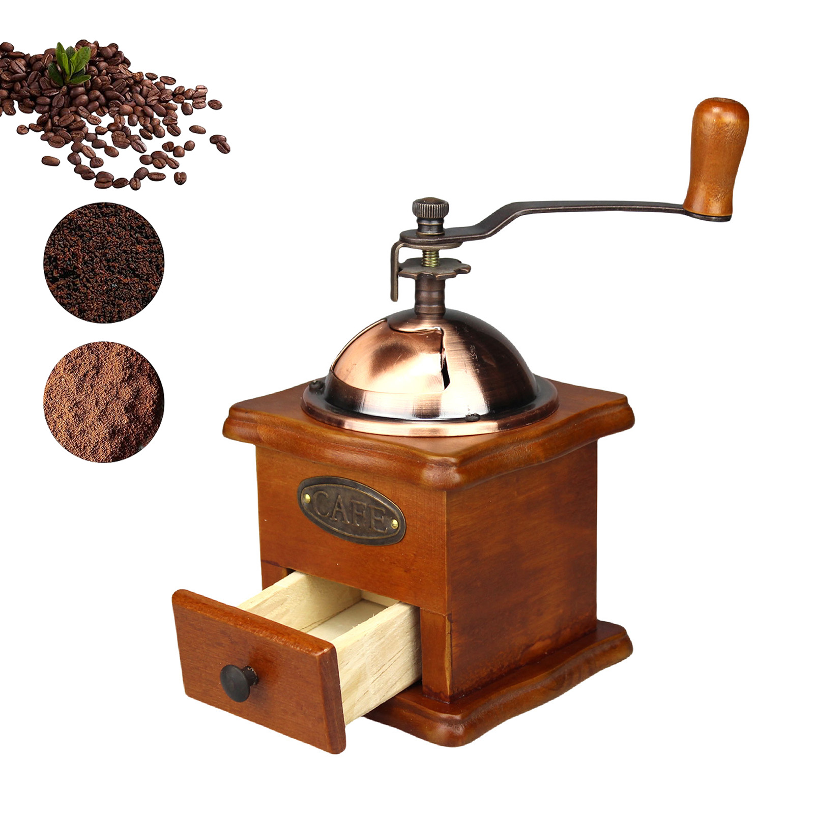 Coffee Grinder Burr - Moedor de café manual antigo, manivela,