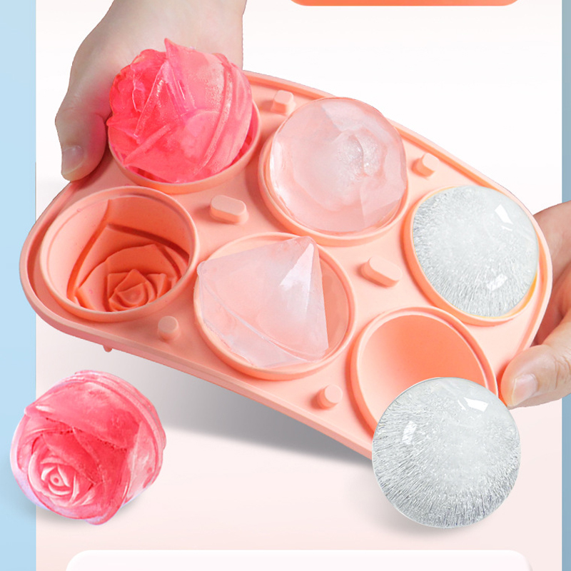 3d rosa diamante redondo molde - Kitchen Appliances Shelves avaliação e preço